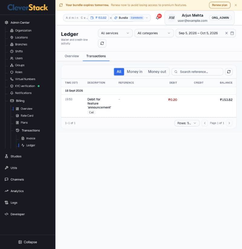 Ledger transactions